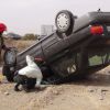 واژگونی خودرو پراید و تریلر | عکس از : احمد بیارعارفی