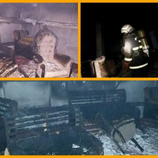 آتش نشانی نیشابور - آتش سوزی در یک کارگاه تعمیر مبل مهار شد