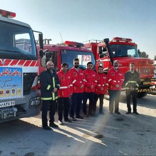 آتش نشانی نیشابور - حضور سازمان آتش نشانی در رزمایش مشترک طرح ترافیکی زمستانه دستگاههای اجرایی شهرستان نیشابور