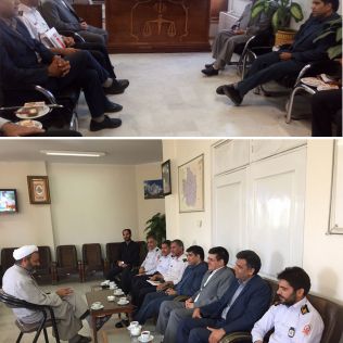 آتش نشانی نیشابور - دیدار مدیریت و پرسنل آتش نشانی با ریاست دادگستری و دادستان نیشابور جهت تبریک هفته قوه قضائیه