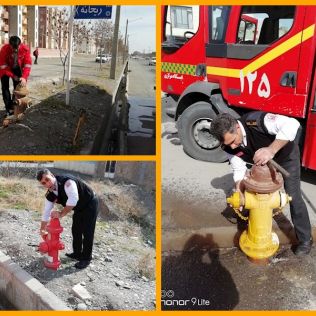 آتش نشانی نیشابور - بازدید شیرهای آتش نشانی توسط تیم های عملیاتی در محدوده ایستگاه