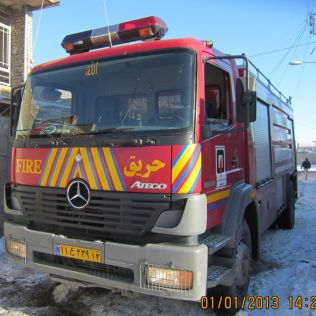 آتش نشانی نیشابور - آتش سوزی مغازه بنزین فروشی