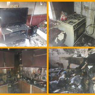 آتش نشانی نیشابور - آتش سوزی منزل مسکونی در خیابان شهریار