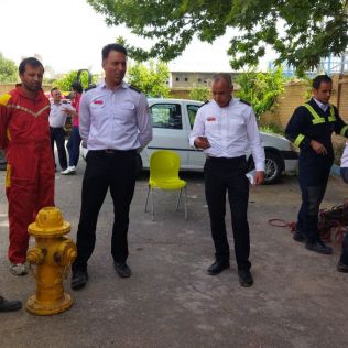 آتش نشانی نیشابور -  اموزش مشترک با همکاران ایستگاه ۷